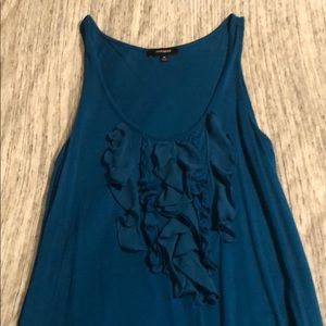 Express blue tank top with ruffles